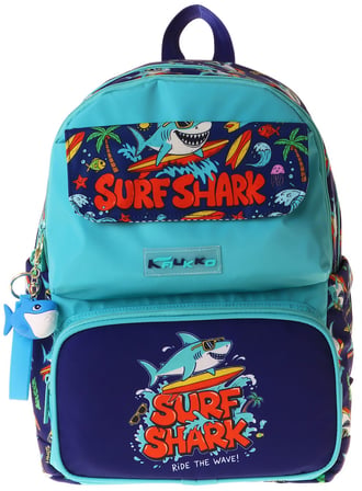 Kaukko Kids Erkek Çocuk Süpar Köpekbalığı Baskılı Okul Çantası - Yeşil - Lacivert - Surf - L5354