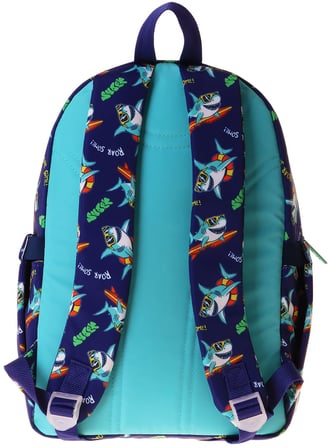 Kaukko Kids Erkek Çocuk Süpar Köpekbalığı Baskılı Okul Çantası - Yeşil - Lacivert - Surf - L5354