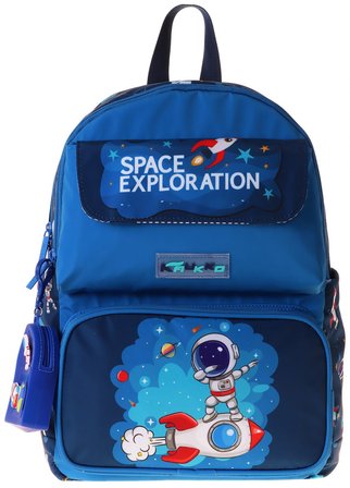 Kaukko Kids Erkek Çocuk Astronot Baskılı Okul Çantası - Lacivert - Space - L5364