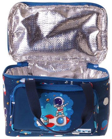 Kaukko Kids İki Bölmeli Thermo Okul Beslenme Çantası - Astronot Baskılı Lacivert Renk (Erkek Çocuk) - L5365