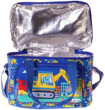 Kaukko Kids İki Bölmeli Thermo Okul Beslenme Çantası - Dinazor ve İş Makinesi Baskılı (Erkek Çocuk) - L5370