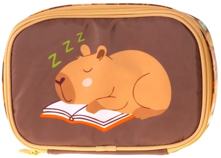 Kaukko Kids Clever Baskılı Kahverengi Erkek Çocuk Organizer Kalem Çantası - Kalemlik - L5377
