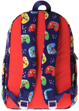 Kaukko Kids Dört Bölmeli Erkek Çocuk Good Game Baskılı Lacivert - Kırmızı Okul Sırt Çantası - L5389