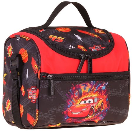 Kaukko Kids Erkek Çocuk Yarış Arabası Baskılı Isı Yalıtımlı Okul Beslenme Çantası (Kırmızı - Siyah) - L5400