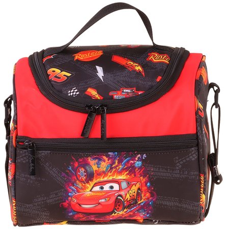 Kaukko Kids Erkek Çocuk Yarış Arabası Baskılı Isı Yalıtımlı Okul Beslenme Çantası (Kırmızı - Siyah) - L5400