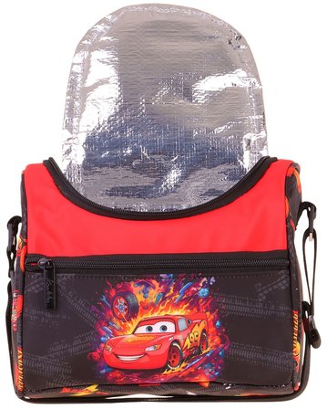 Kaukko Kids Erkek Çocuk Yarış Arabası Baskılı Isı Yalıtımlı Okul Beslenme Çantası (Kırmızı - Siyah) - L5400