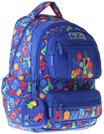 Kaukko Kids Erkek Çocuk Moster Baskılı (Monster) Altı Bölmeli İlkokul Sırt Çantası - L5404