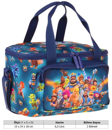 Kaukko Kids İki Bölmeli Thermo Okul Beslenme Çantası - Boom Baskılı Lacivert Renk (Erkek Çocuk) - L5420