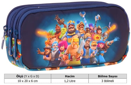 Kaukko Kids Boom Baskılı Lacivert Erkek Çocuk Okul Kalemliği Kalem Çantası - L5421