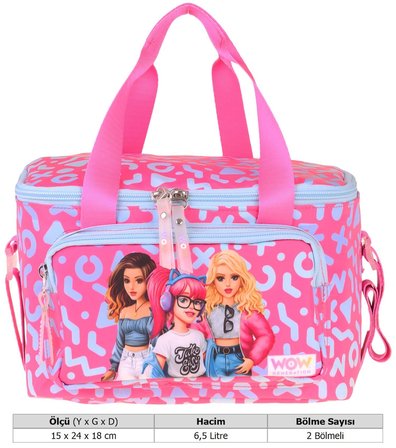 Wow Generation İki Bölmeli Thermo Okul Beslenme Çantası - Girl Friends Baskılı Kırmızı Renk (Kız Çocuk) - W6060