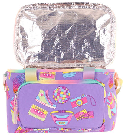 Kaukko Kids Thermo Isı Yalıtımlı Kız Çocuk Hobi Baskılı Mor Beslenme Çantası L7238 (İki Bölmeli)