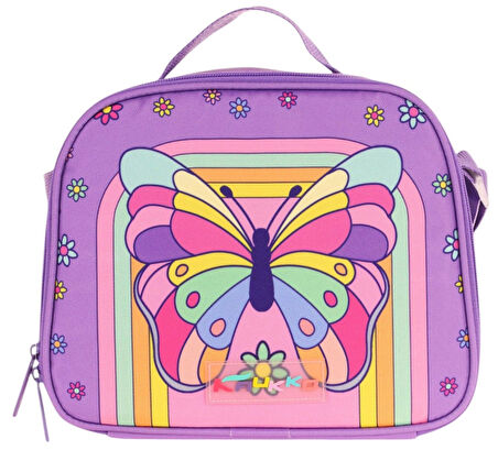 Kaukko Kids Kız Çocuk Isı Yalıtımlı Okul/Piknik Beslenme Çantası (Kelebek) L7248