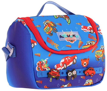 Kaukko Kids Isı Yalıtımlı, Silikon Aksesuarlı Beslenme Çantası - Mavi Kırmızı - Erkek Çocuk - L7258