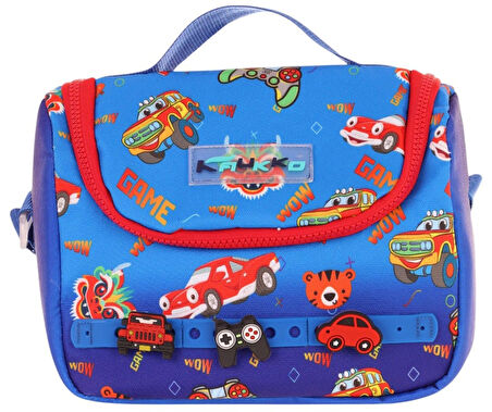 Kaukko Kids Isı Yalıtımlı, Silikon Aksesuarlı Beslenme Çantası - Mavi Kırmızı - Erkek Çocuk - L7258