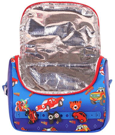 Kaukko Kids Isı Yalıtımlı, Silikon Aksesuarlı Beslenme Çantası - Mavi Kırmızı - Erkek Çocuk - L7258