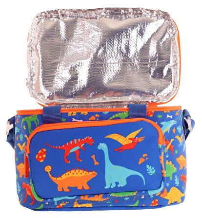 Kaukko Kids Thermo Isı Yalıtımlı Erkek Çocuk Dinazor Lacivert Yeşil Beslenme Çantası L7278 (İki Bölmeli)