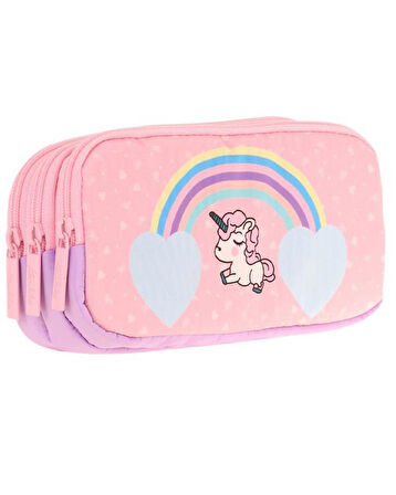 Kaukko Kids 3 Bölmeli Kalem Çantası Magic Rainbow L8212