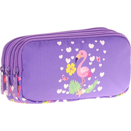 Kaukko Kıds 3 Bölmeli Kalem Çantası (cheerful Flamıngo)krn-L8226