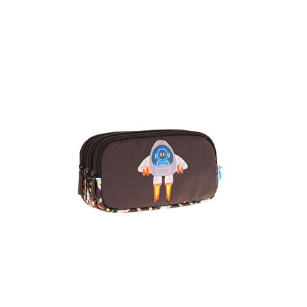 Kaukko Kids 3 Bölmeli Kalem Çantası Leather Rocket L8264
