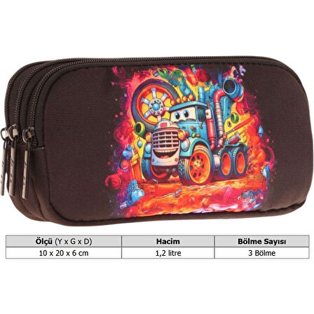 Kaukko Kıds 3 Bölmeli Kalem Çantası (layer Truck)krn-L8274