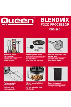 Blendmix Pro 5'li Blender Set - Siyah