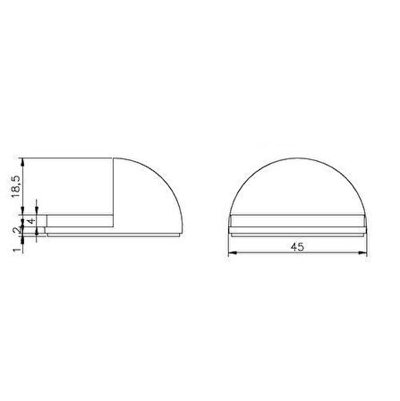 Kapı Stoperi Yapışkanlı Mat - 5 Adet