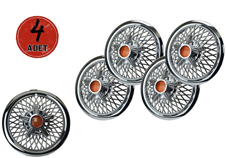 Jant Kapağı Kırılmaz Telli Yıldız Fırfırlı Turuncu 15" ABS Krom Paslanmaz 4'lü (TAKIM OLARAK)