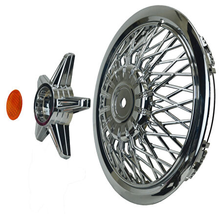 Jant Kapağı Kırılmaz Telli Yıldız Fırfırlı Turuncu 15" ABS Krom Paslanmaz 4'lü (TAKIM OLARAK)