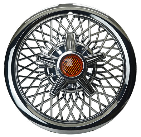 Jant Kapağı Kırılmaz Telli Yıldız Fırfırlı Turuncu 12" ABS Krom Paslanmaz 4'lü (TAKIM OLARAK)