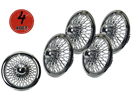 Jant Kapağı Kırılmaz Telli Ahtapot Fırfırlı 12" ABS Krom Paslanmaz 4'lü (TAKIM OLARAK)