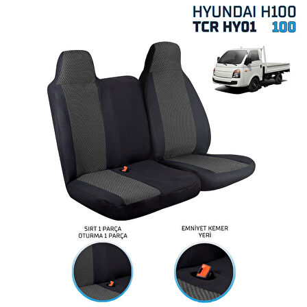 Hyundai H100 2+1 Ön Koltuk Kılıf Seti Siyah