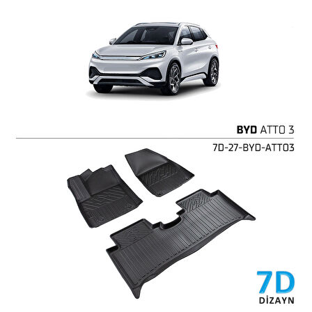 BYD ATTO 3 7D Havuzlu Paspas