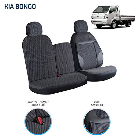 Kia Bongo 2+1 Ön Koltuk Kılıf Seti Siyah