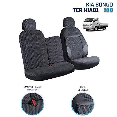 Kia Bongo 2+1 Ön Koltuk Kılıf Seti Siyah