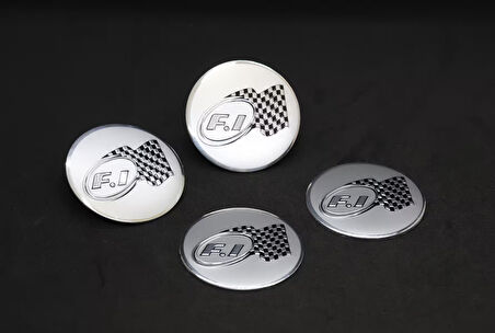 Jant Göbek Arma İthal Metal Sticker F1 Damalı Dizayn