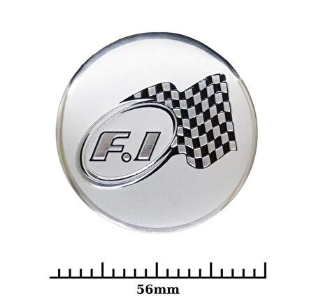 Jant Göbek Arma İthal Metal Sticker F1 Damalı Dizayn