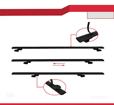 Ara Atkı Tavan Barı Basic Model 140cm Siyah (2 Adet)