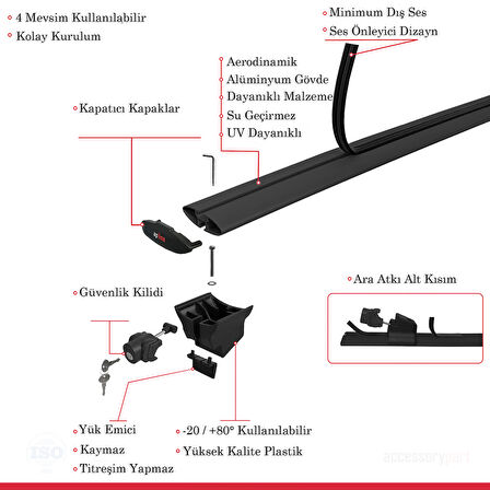 Ara Atkı Tavan Barı Hook Model 140cm Gri (2 Adet)