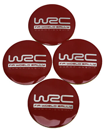 Jant Göbek Arma WRC Red Sticker 4'lü Set
