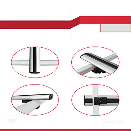 Ara Atkı Tavan Barı Basic Model 140cm Gri (2 Adet)