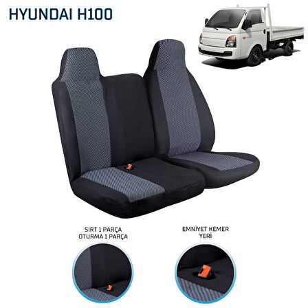 Hyundai H100 2+1 Ön Koltuk Kılıf Seti Füme