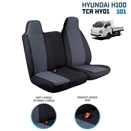 Hyundai H100 2+1 Ön Koltuk Kılıf Seti Füme