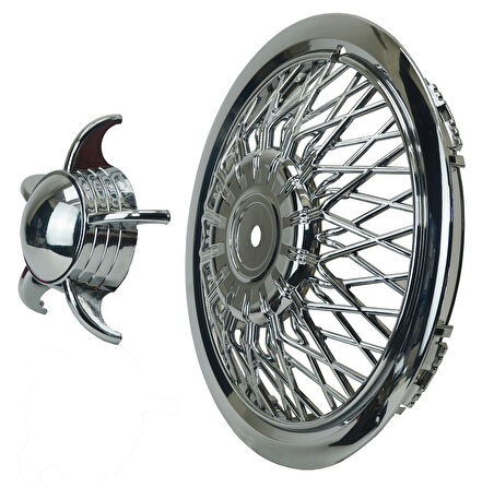 Jant Kapağı Kırılmaz Telli Ahtapot Fırfırlı 13" ABS Krom Paslanmaz 4'lü (TAKIM OLARAK)