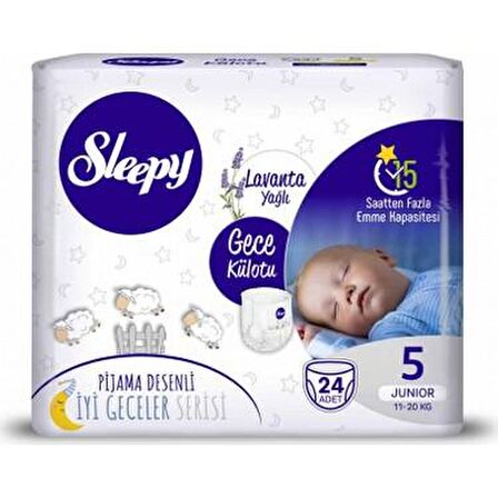 Sleepy Gece Külodu Lavanta Yağlı 5 No Junior 24'lü