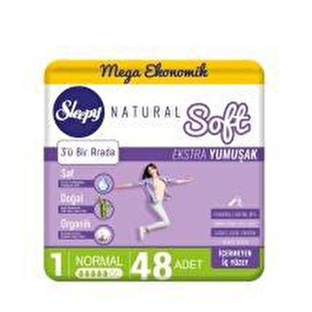 Sleepy Natural Normal 48 Adet Organik Hijyenik Ped