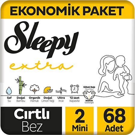 Sleepy Extra Bebek Bezi 2 Numara 68'li Ekonomik Paket 