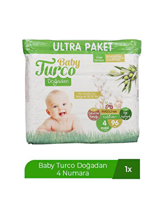 BABY TURCO DOGADAN ULTRA PAKET MAXI 96 LI 4 NUMARA BEBEK BEZİ