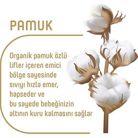 Pure Baby Organic 1 Numara Yenidoğan 128'li Cırtlı Bez