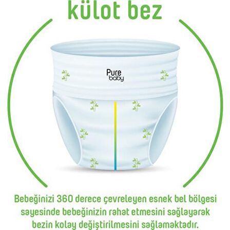 Pure Baby Organic 4 Numara Maxi 144'lü Külot Bez