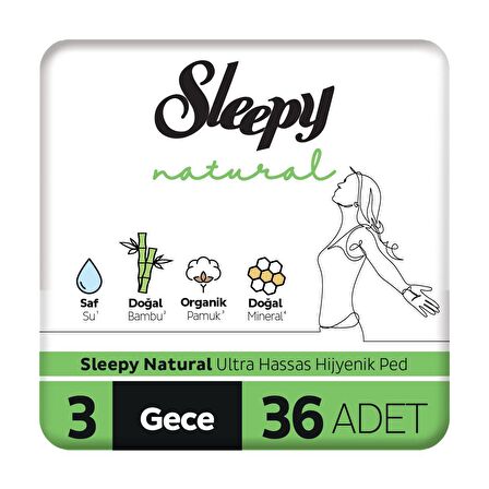 Sleepy Natural Ultra Gece Hijyenik Ped 36 Adet